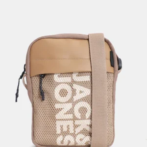 BEIGE MESH SLING BAG