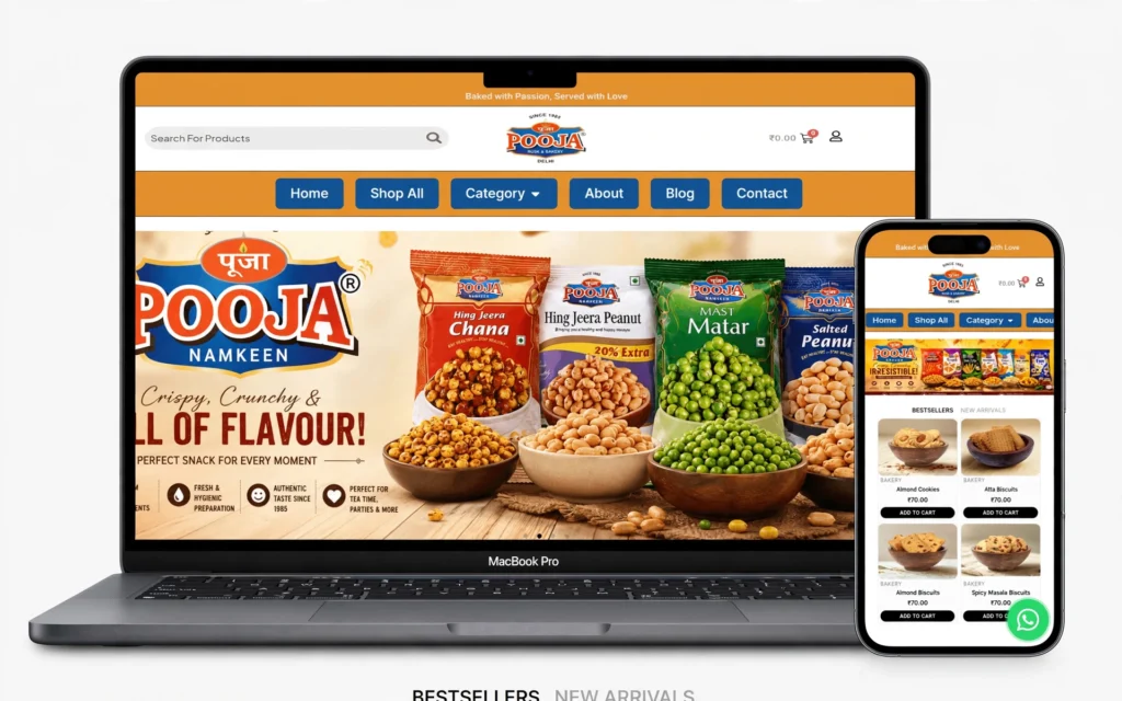 pooja website mockup